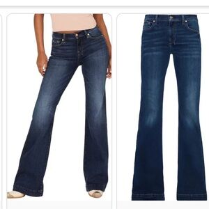 7 For All Mankind Women's Blue Flared Jeans